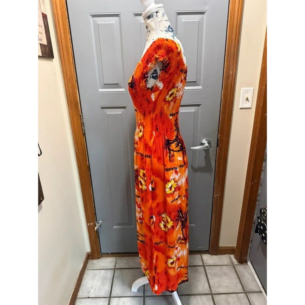 Orange tropical dress Cayman Islands - Picture 11 of 12